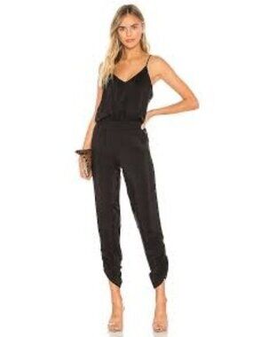 Amanda Uprichard Lowell Black Silk Jumpsuit